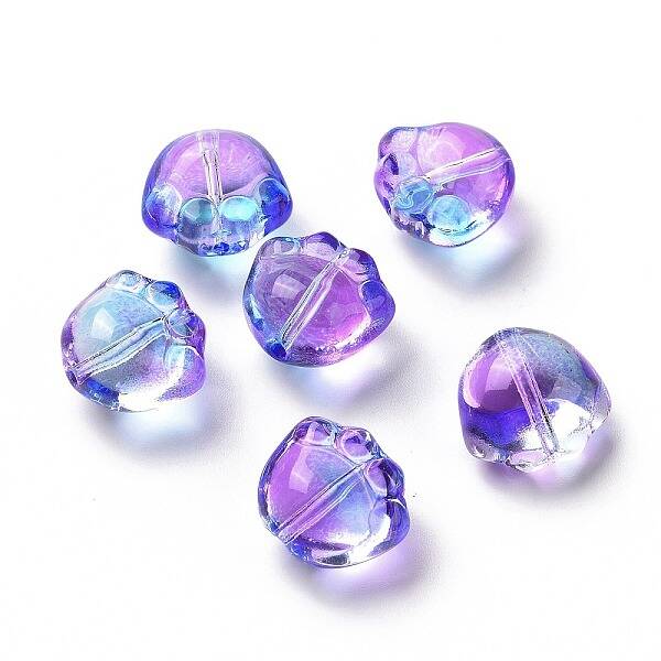 Transparent Spray Painted Glass Beads