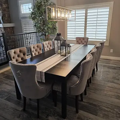 Dining Chair Set of 6,High-end Tufted Velvet Upholstered Nailhead