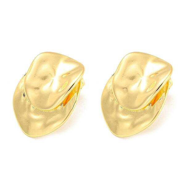 Rack Plating Brass Leaf Stud Earrings