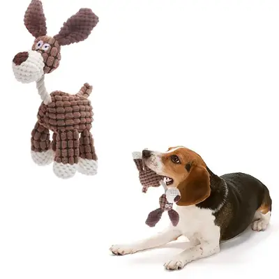 Cute Animal Shaped Pet Plush Toy, Durable Dogs Chew Toy, Dog Accessories for Indoor & Outdoor