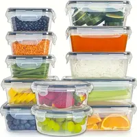 24 PCS Plastic Airtight Food Storage Container Set (12 Containers & Lids), BPA-Free, Leakproof, Microwave-Safe, for Kitchen O...