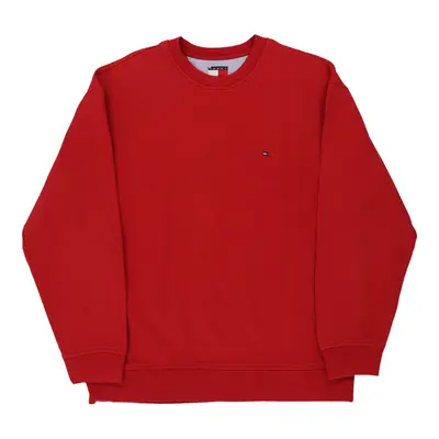 Tommy Hilfiger Sweatshirt - Large Red Cotton Blend
