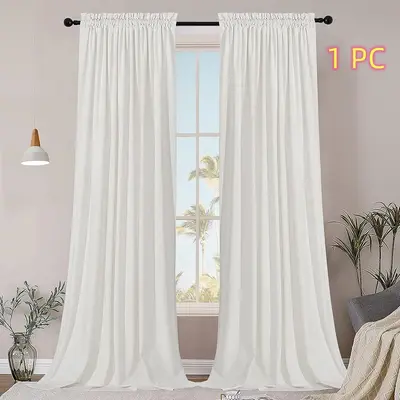 Soft Curtains for Bedroom, 1 Count Solid Color Curtain for Window, Curtains Living Room, Modern Blackout Drapes for Living Ro...
