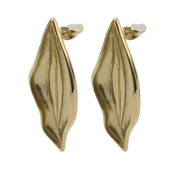 304 Stainless Steel Leaf Stud Earring for Women