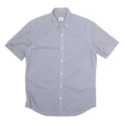 LACOSTE Mens Shirt Black Gingham Short Sleeve M
