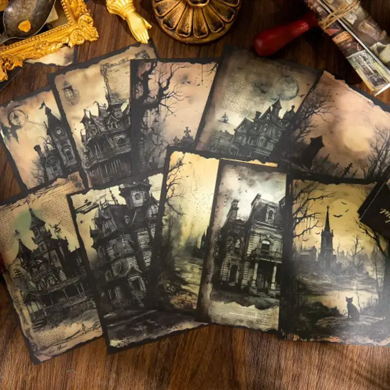 Retro House Design Decorative Paper, 20pcs/set Scrapbooking & Stamping Paper, DIY Handmade Decorative Material for Scrapbooki...