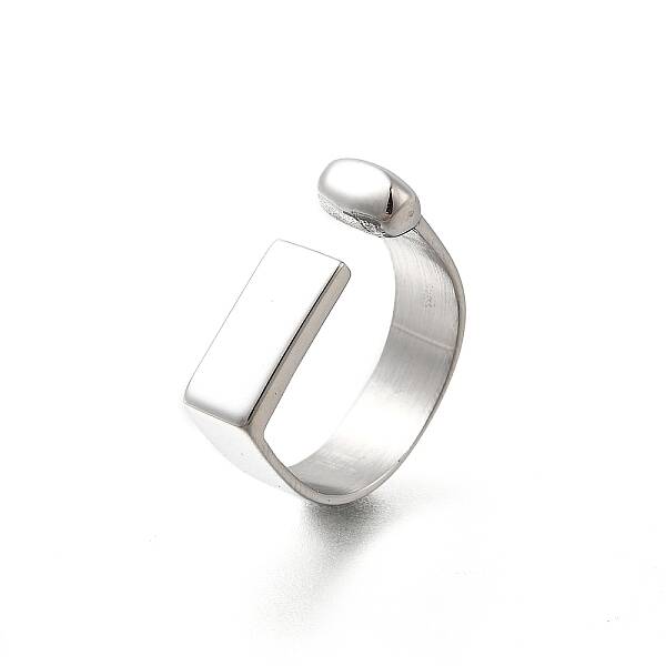 Rectangle 304 Stainless Steel Cuff Rings