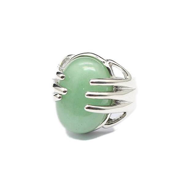 Oval Natural Aventurine Adjustable Rings