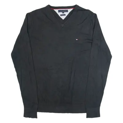 TOMMY HILFIGER Mens Jumper Black Tight Knit S