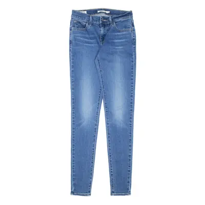 LEVI'S 710 BIG E Jeans Blue Denim Slim Skinny Stone Wash Womens W25 L32