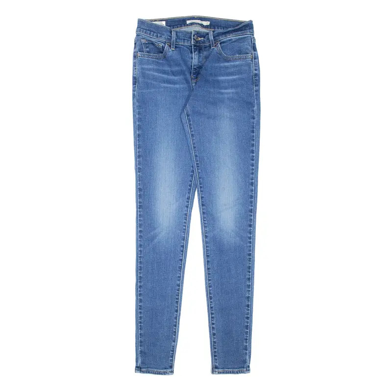 LEVI'S 710 BIG E Jeans Blue Denim Slim Skinny Stone Wash Womens W25 L32