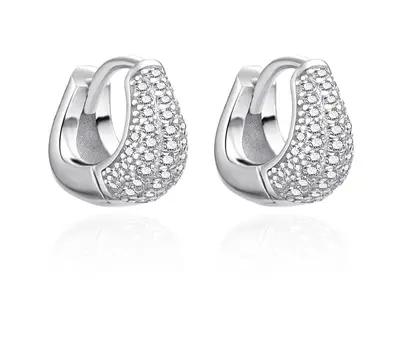 Agato Fashion Silver Earrings with Zirconia AGT-E157KW