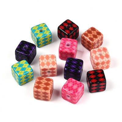 Printed Opaque  Acrylic Beads