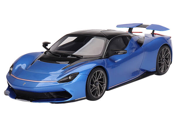 2019 Automobili Pininfarina Battista Iconica Blue Metallic with Black Top World Premiere 1/18 Model Car by Top Speed