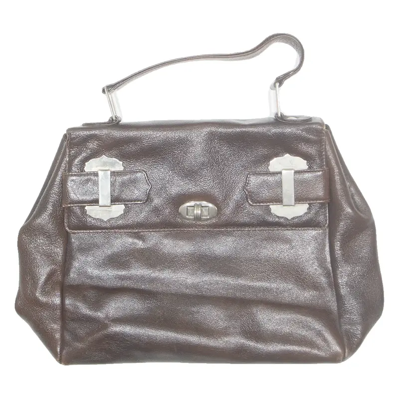 Womens Handbag Brown Leather 90s