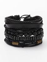Men's Street Trend Vintage Beaded Bracelet, Stackable Bracelets, Retro Trendy Matching Bracelets, Fashionable Jewelry As Gift