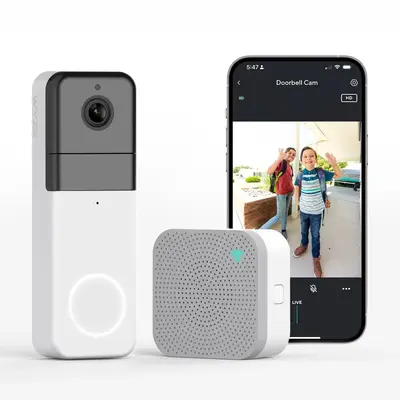 Wyze Video Doorbell Pro — Battery, Wireless Smart Doorbell Camera, Adhesive Mount, Head-to-Toe 1:1 Aspect Ratio, QHD, 2-Way...