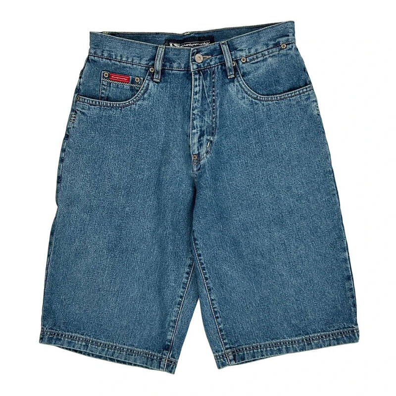 Drunknmunky Denim Shorts - 29W 12L Blue Cotton
