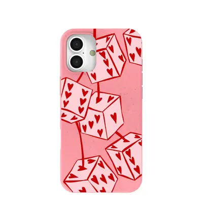 Bubblegum Pink Dicey Cherries iPhone 16 Plus Case