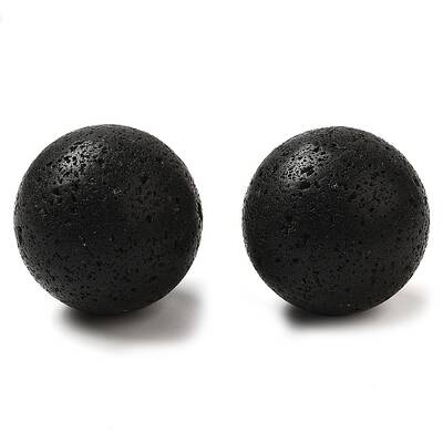 Natural Lava Rock Sphere Beads