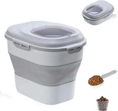 30-35 lbs Dog Food Storage Container Collapsible Dog Food Container with Airtight Lids, Scoop and Counting Cup Food Storage C...
