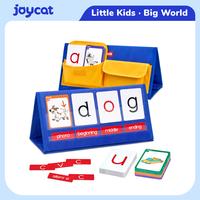 Word Building Desktop Pocket Chart Tent Flash Cards Kit, CVC Words Phonics Games Blending Board for Spelling, Language Learni...