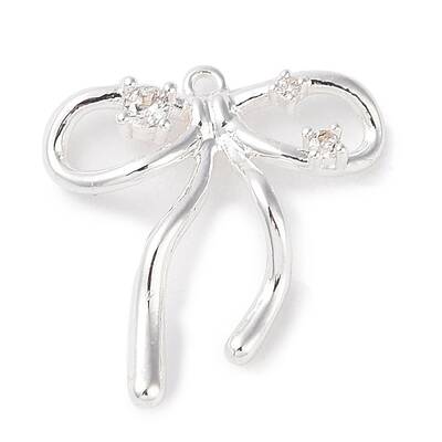 Brass Micro Pave Clear Cubic Zirconia Pendants
