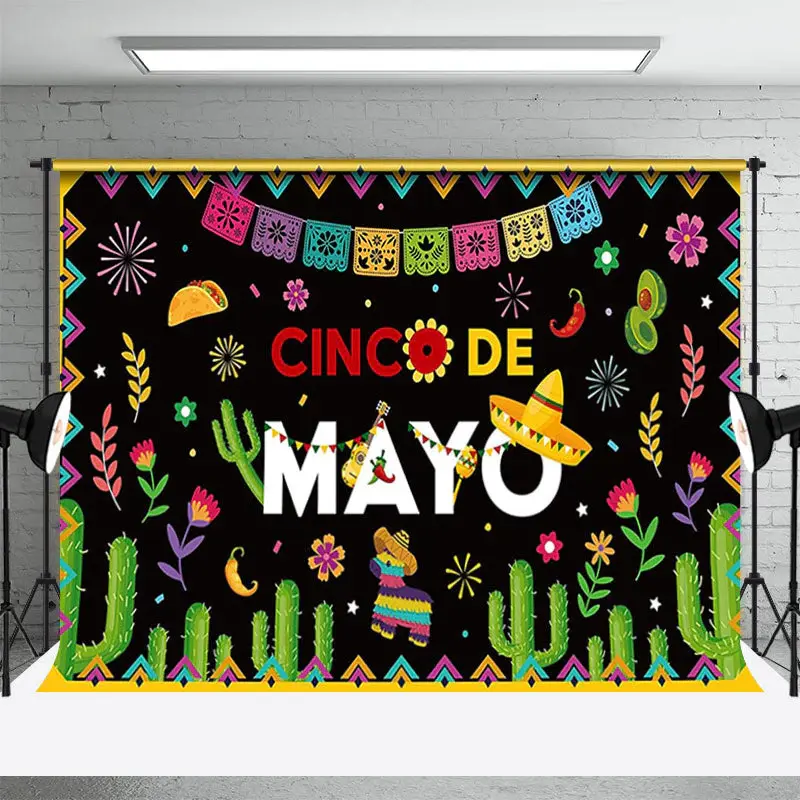 Cinco De Mayo Mexico Carnival Party Mexican Fiesta Backdrop - Aperturee