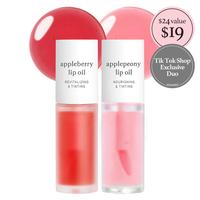 Nooni Korean Apple Lip Tint Stain Duo Bundle | Glossy Lip Stain,Tinting & Long Lasting, Moisturizing Lip Care Hydrate Lipglos...