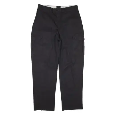 REGENT Cargo Workwear Trousers Black Regular Straight Mens W34 L30
