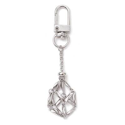 304 Stainless Steel Empty Stone Holder Chain Pouch Pendant Decorations