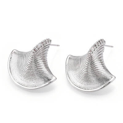 Brass Micro Pave Cubic Zirconia Ear Studs
