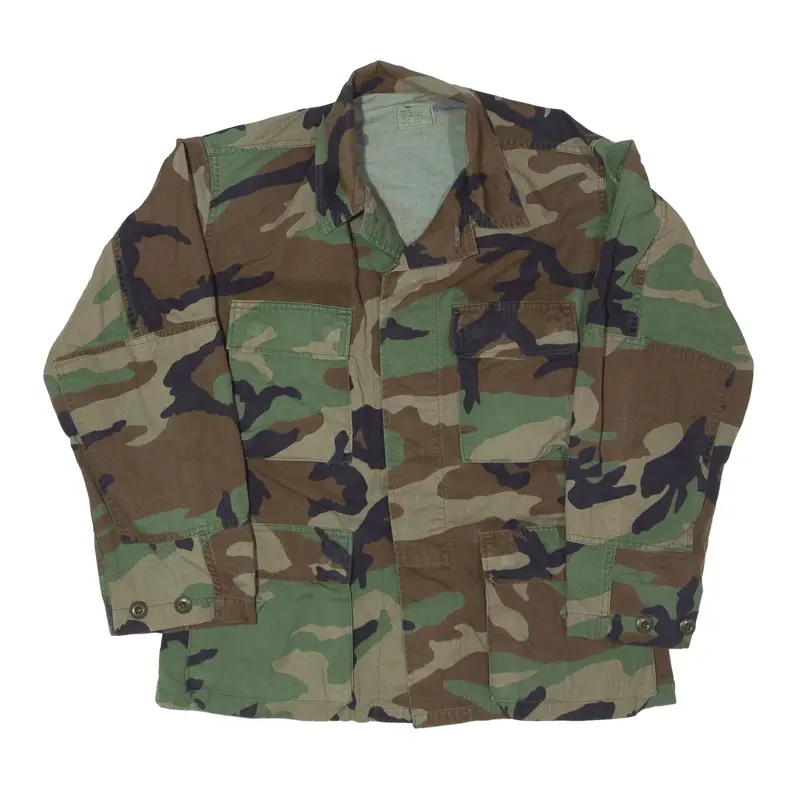 Army Field Military Jacket Green Camouflage Mens S