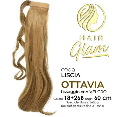 HAIR GLAM OTTAVIA CODA W/VELCRO FIBER REVOLUTION Length 60 18+26B cm