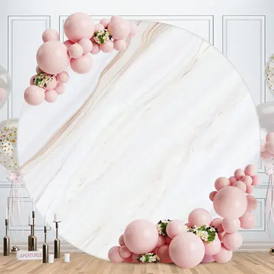 Aperturee Circle Simple Off White Abstract Birthday Backdrop