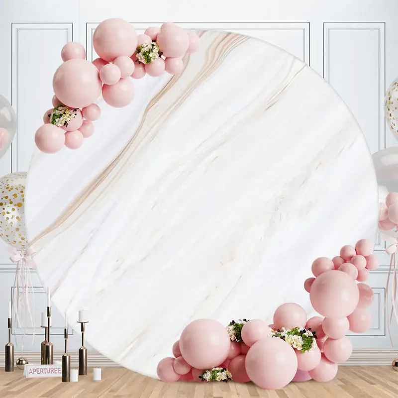 Aperturee Circle Simple Off White Abstract Birthday Backdrop