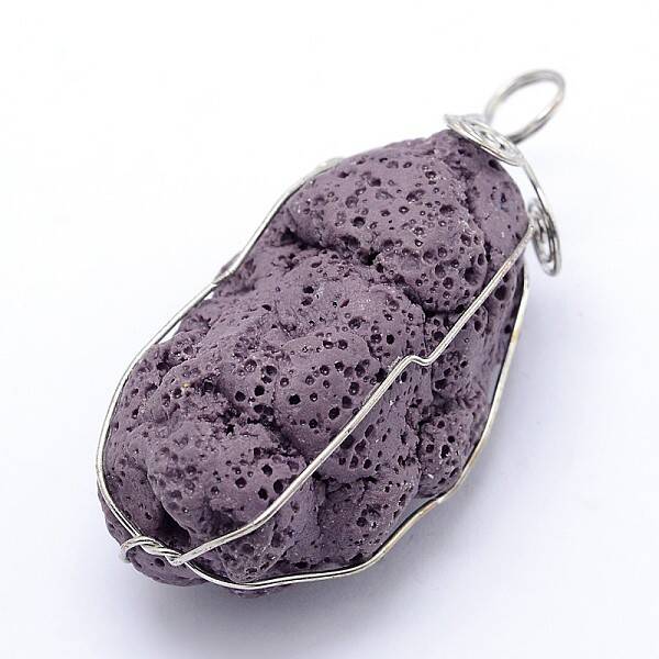 Irregular Synthetic Lava Rock Big Pendants