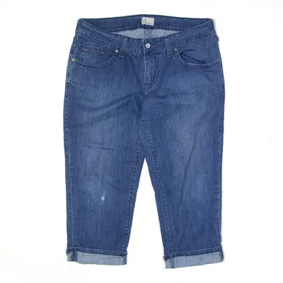 LEVI'S Cropped Jeans Blue Denim Regular Tapered Womens W34 L21