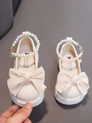 Girl's Cute Bowknot Design Flat Shoes, Fashionable Solid Color Mary Jane Flats for Daily Wear, Non-slip Wear-resistant Shoes ...