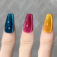 SOLWINK Gem set Water Light Soft Mist Effect  Soak Off UV LED Magic Gel Safe, 3color Dark Blue, Dragon fruit, Gold, Long Wear...