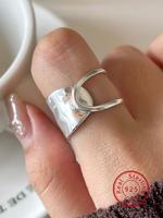 S925 Sterling Silver Simple Irregular Shaped Hollow Open Adjustable Fashion Rings, Fashion Jewelry for Party, Daily Clothing ...