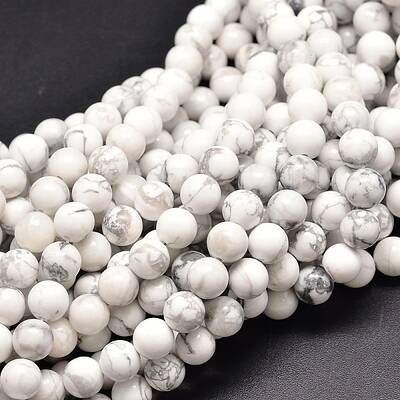 Natural Gemstone Howlite Round Bead Strands