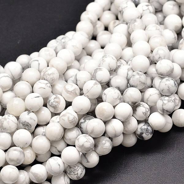 Natural Gemstone Howlite Round Bead Strands