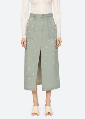 Denim Skirt Perlette Aw24-060 Blue | Color: BLUE | Size: US-06