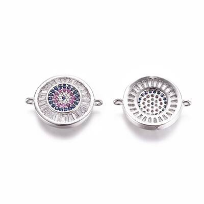 Brass Micro Pave Cubic Zirconia Links connectors