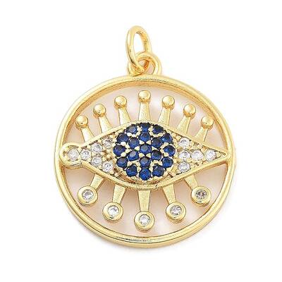 Evil Eye Rack Plating Brass Micro Pave Cubic Zirconia Pendants