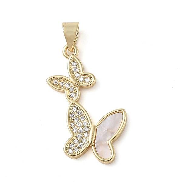 Brass Micro Pave Clear Cubic Zirconia Pendants