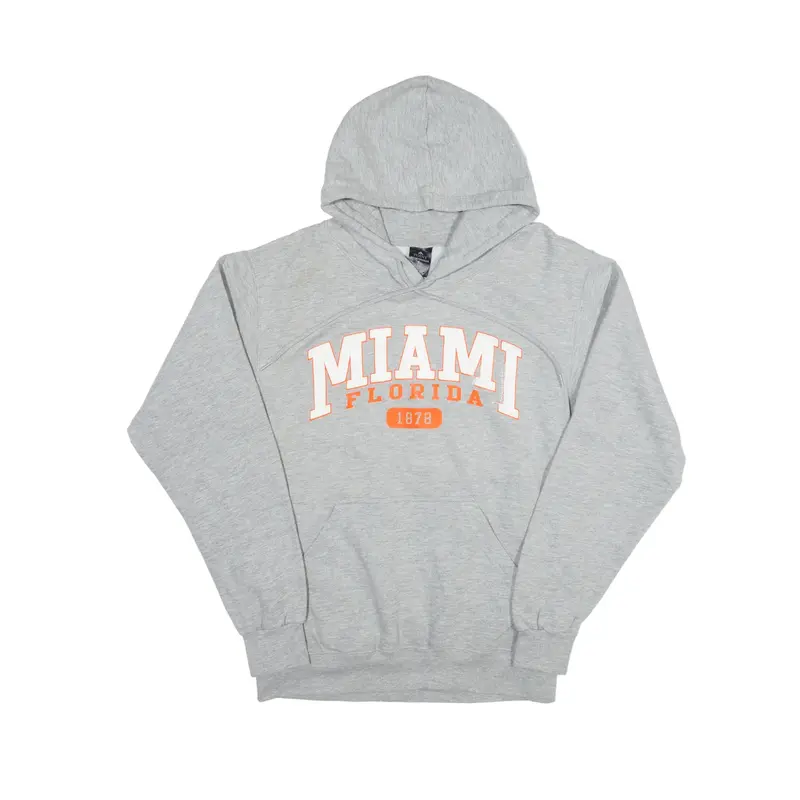 POINT SPORTSWEAR Miami Florida Hoodie Grey Pullover Mens S