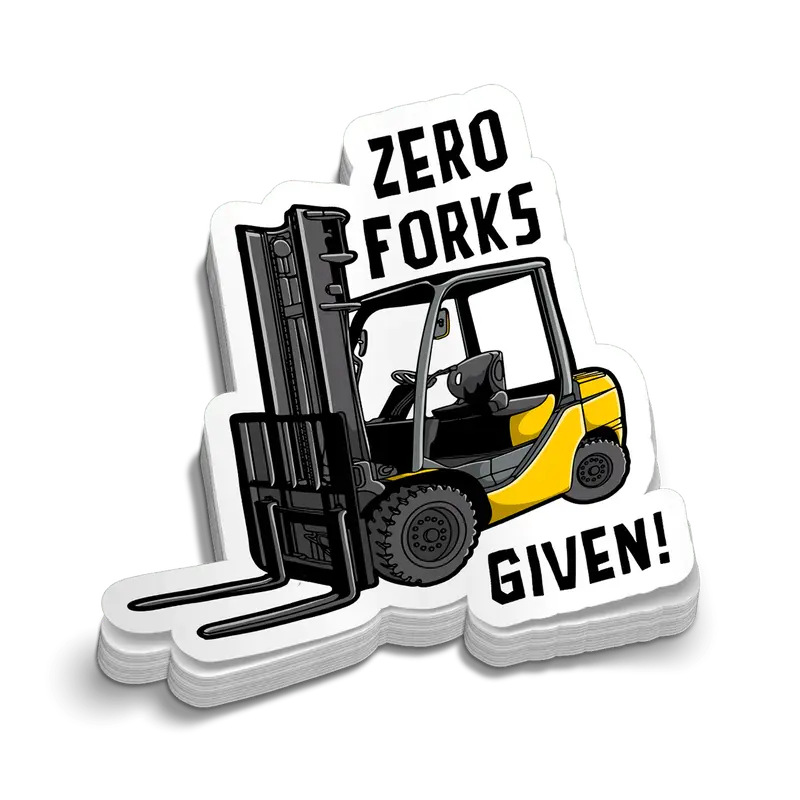 Zero Forks Given - Hard Hat Decal