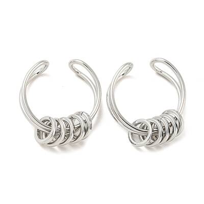 Brass Rotating Rings Open Cuff Ring